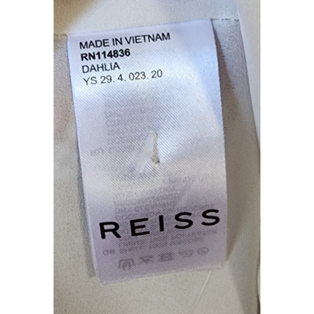 Reiss‎ Women's Sz 10 Dahlia Check Long Sleeve Dress Asymmetrical Hem Black/White - Picture 12 of 16